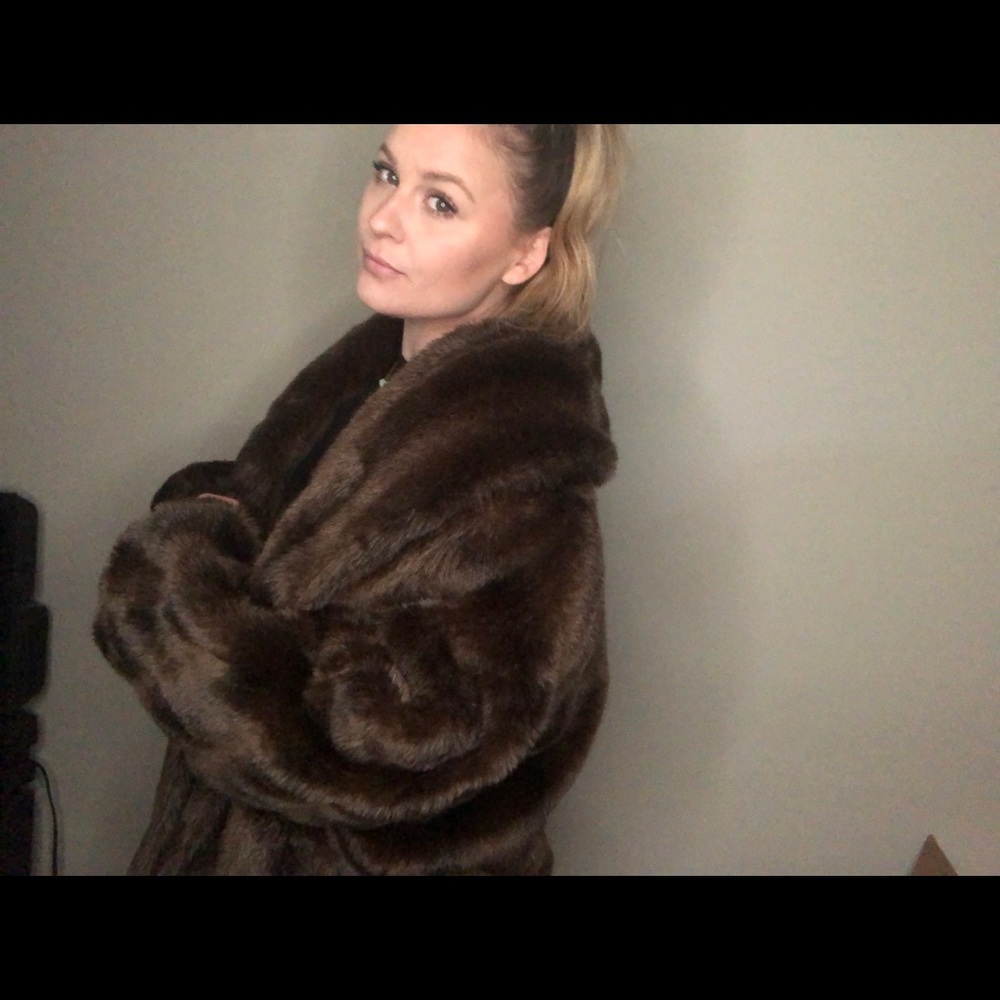 Chocolate brown faux fur